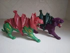 Vtg 1980s BATTLE CAT & PANTHOR HE-MAN Motu Masters Of The Universe COMPLETE