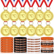 24 Pcs Basketball Award Medal with 24 Silicone Wristband Team Participation T...