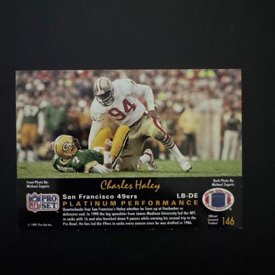 1991 Pro Set Platinum - Charles Haley #146 - Image 2 of 2