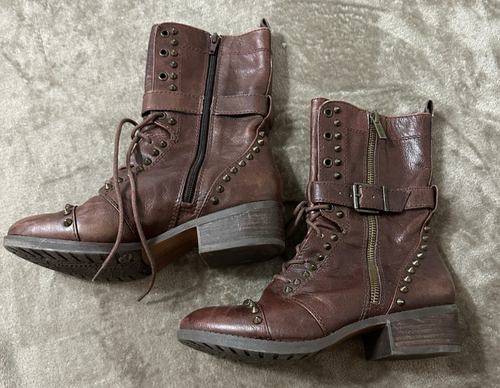Bottes Sock En Cuir Marron Gianni Bini - Taille 9M US, Fermeture Zip, Occasion