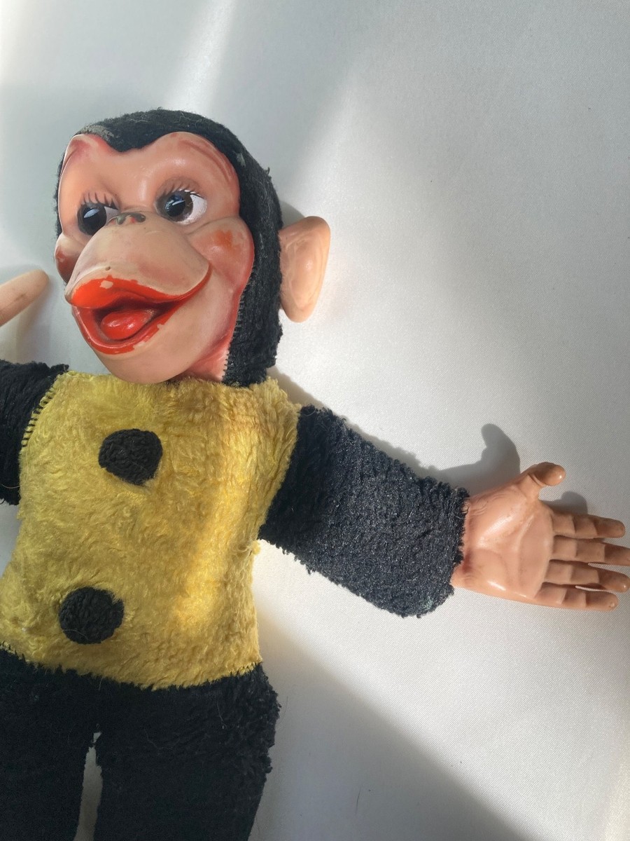 Vintage Mr Bim Zip Zippy Stuffed Rubber plastic Face Monkey W