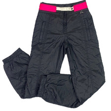 Vintage Obermeyer Black Pink Snowpants Women's Size 10 26x32 