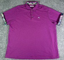 Tommy Bahama Mens Purple Island Zone Jungle Tropics Polo Shirt Size 1XLB Supima