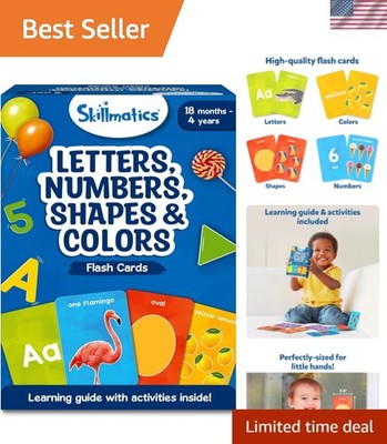 Thick Flash Cards for Toddlers - Letters, Numbers, Shapes & Colors, Montessor...