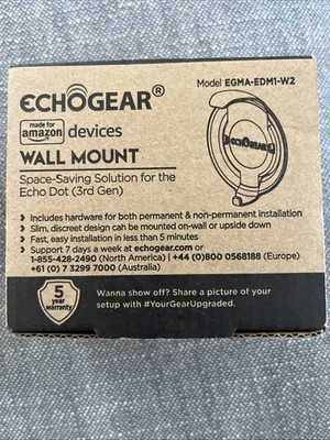 ECHOGEAR WALL MOUNT  for Echo Dot 3rd Gen EGMA-EDM1-W2 White