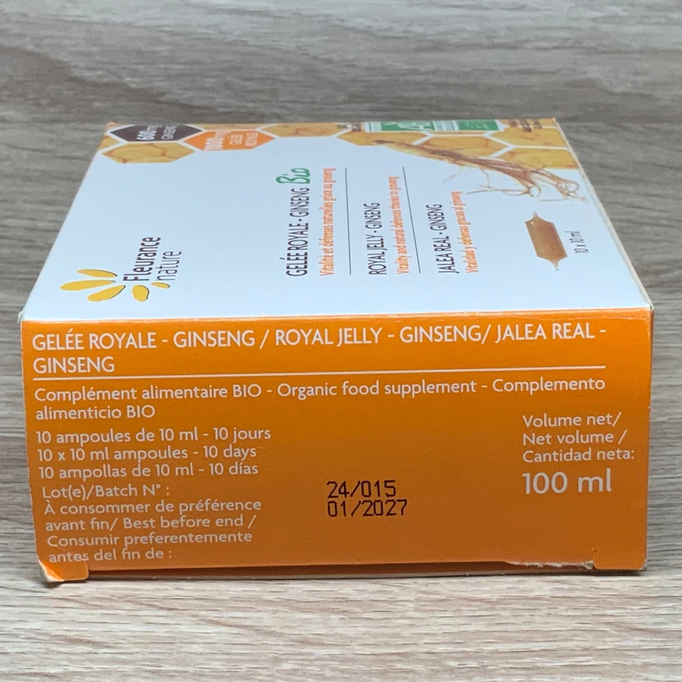 Ampoules de Gelée royale et Ginseng Bio Lot 2 Boîtes de 10 (20 jours) - 01/27 - Photo 4/4