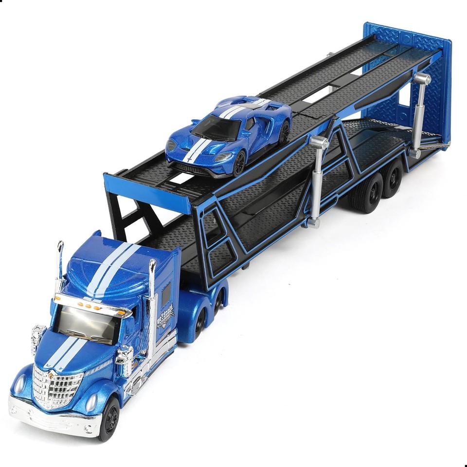 1/65 Scale Auto Transport Semi Truck with Car Carrier Trailer and ...