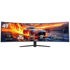 CRUA 49" DQHD 5120x1440 144Hz 165Hz 1500R Curved Gaming Monitor FreeSync