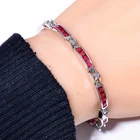 Pink Rubellite Tourmaline & CZ 925 Sterling Silver Tennis Bracelet 7.99" B068827