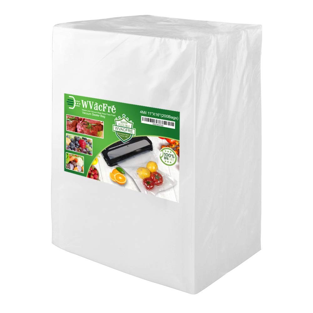 200-Gallon 11x16Inch 4mil Commercial Vacuum Sealer Bags for Food Storage