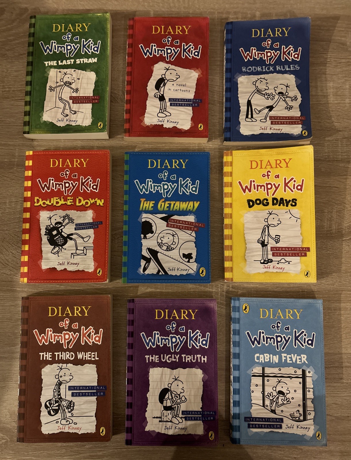 9 X DIARY OF A WIMPY KID BOOKS - JEFF KINNEY - PAPERBACK BUNDLE JOB LOT