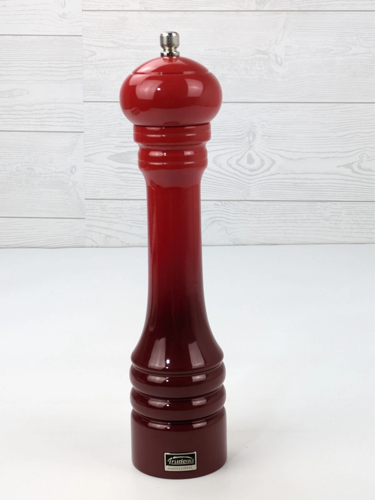 Trudeau PROFESSIONAL 12" Red Ombre Restaurant Wooden Pepper Grinder Mill NEW!