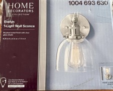 Evelyn 6 1-Light Brushed Nickel Wall Light Sconce Glass Globe Vanity