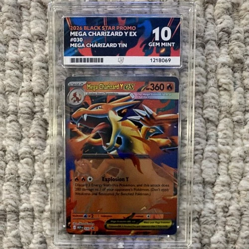 Pokémon 2026 Black Star Promo Mega Charizard Y EX 030 Holo ACE 10