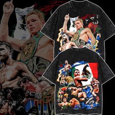 Canelo Alvarez Boxing Champion Tribute Graphic Tee Mexican Fighter Vintage Colla