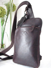 ASHWOOD!!! SLING BAG!!! 100% FINE GENUINE DARK BROWN LEATHER UNISEX SLING BAG!!!
