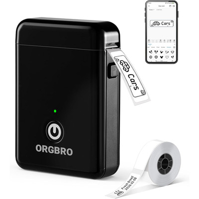 Etikettendrucker Mini Bluetooth Selbstklebend Tragbar für Zuhause Büro Schwarz