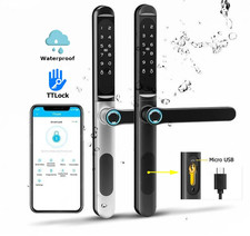 Fingerprint Door Lock TTLock Bluetooth App RFID Keypad Waterproof Sliding Tools