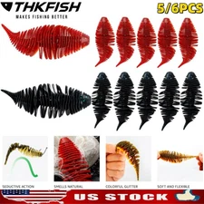 5/6 PCS Soft Fishing Lures Plastic Swim Baits Kit for Bass Trout Walleye Crappie