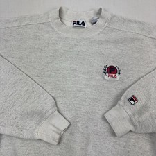 Vintage Fila Sweatshirt Adult Large Crewneck 1990s Logo Crest Pullover USA