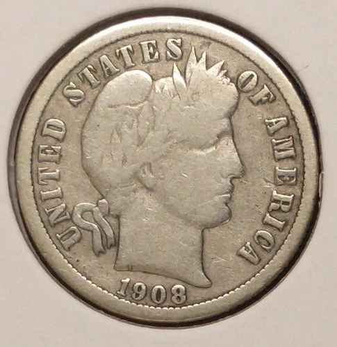 1908-O BARBER DIME -- nice Very Good+ (VG+)