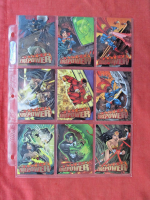 1996 DC Outburst  Embossed.  MAXIMUM FIREPOWER Complete Set of 20 Cards  --B4