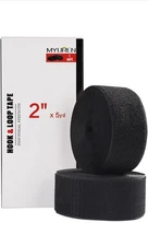 2-Inch Sew-On Hook and Loop Fabric Fastener - 5 Yards of Versatile Black Tape