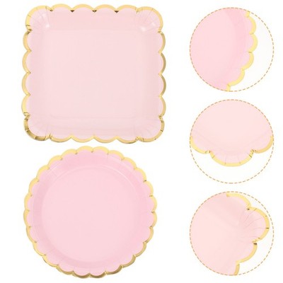 20pcs Haushaltspartyplatten Mehrnutzungspapierplatten Picknick-Food-Teller