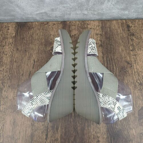 Fly London Yaji Wedges Sandalen 38 7 grau creme Schlangenleder Kreuz Riemchen Leder - Bild 10 von 14