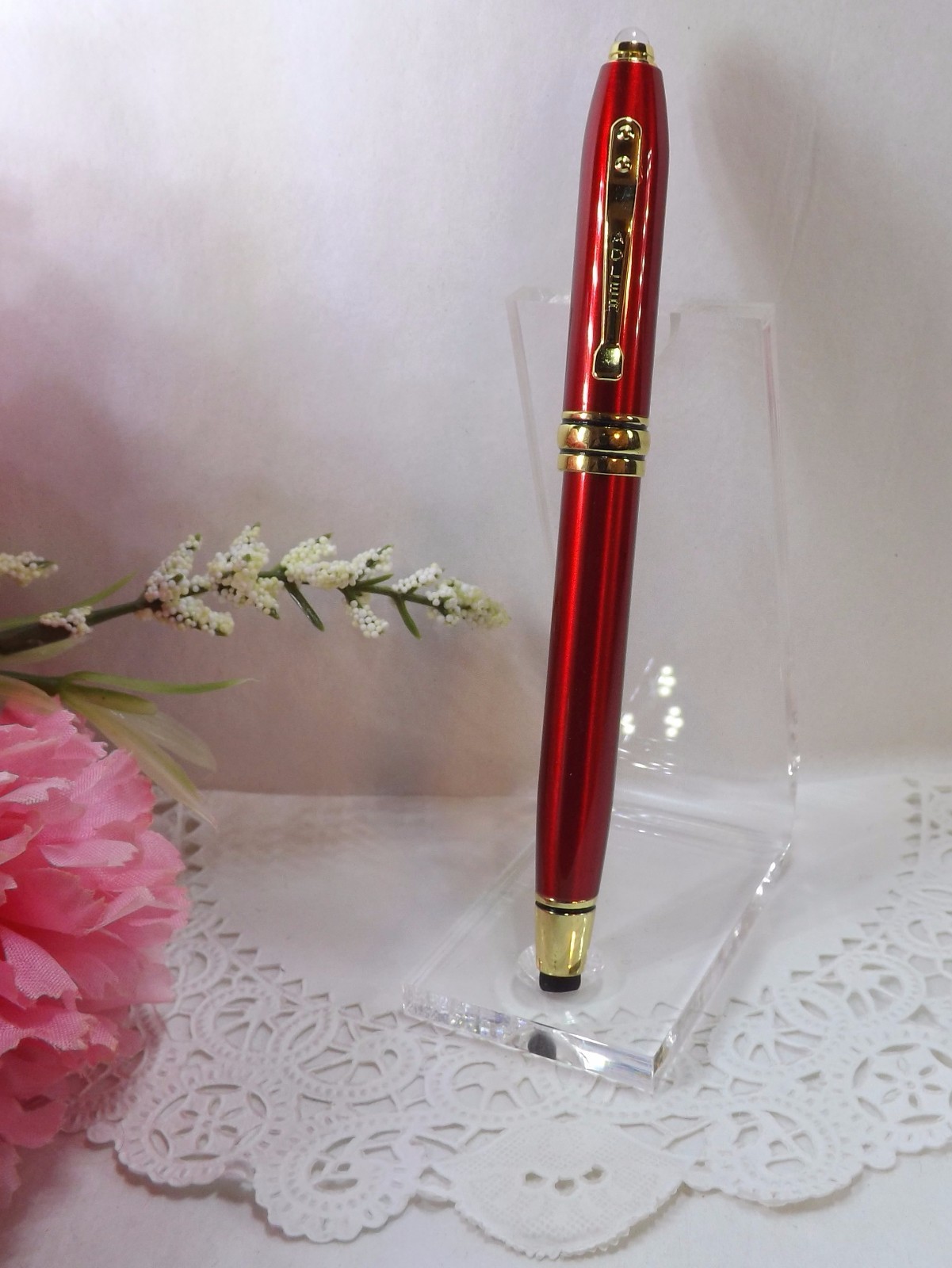 3 in 1 Royale Excel Tech Red Ballpoint Stylus LED Adler Pen (High