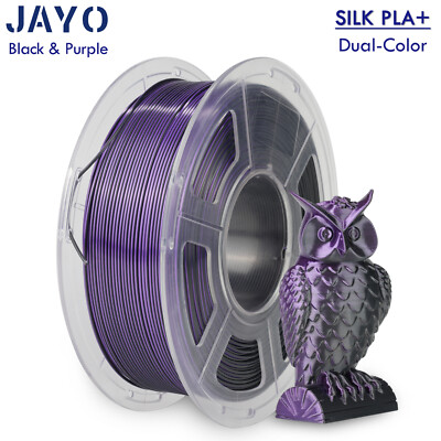 JAYO 1,1KG SILK PLA+ Zweifarbig Schwarz & Lila 1,75mm Filament 2 Farben Glänzend