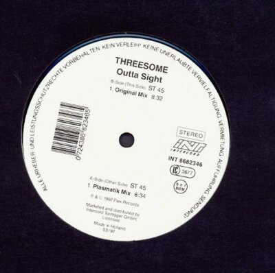 Threesome Outta sight (Plasmatik/Orig. Mixes, 1997)  [Maxi 12'']