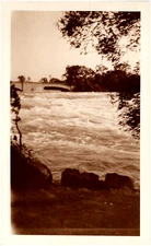 Goat Island Stone Bridge over Niagara Falls New York NY 1921 RPPC Postcard Photo