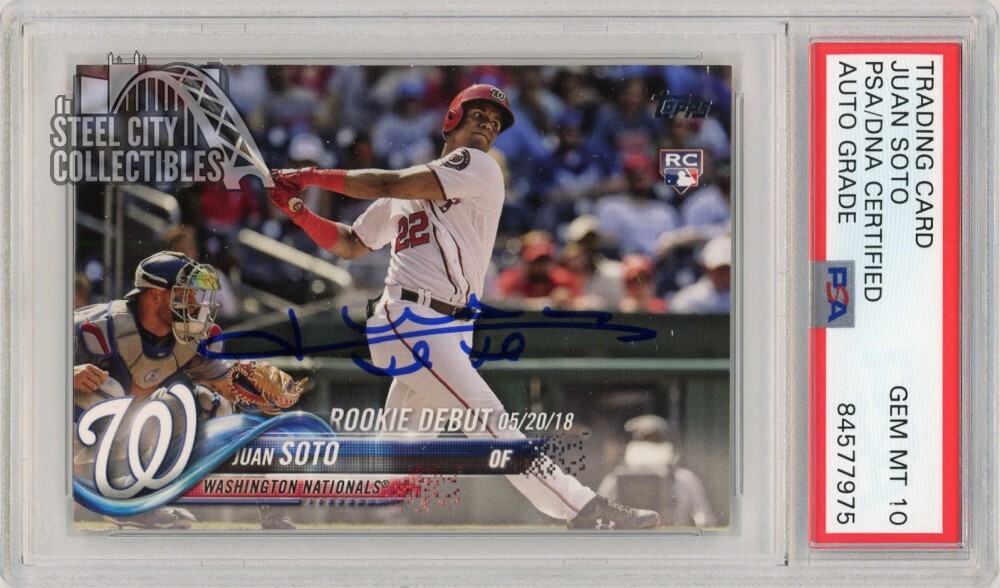 Juan Soto 2018 Topps Update Baseball Debut Autograph RC Card #US104 PSA/DNA 10