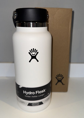 Hydro Flask 32oz Wide Flex Cap Trinkflasche - Weiß - Neu in OVP