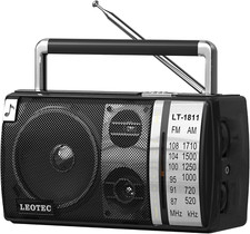 AM FM Radio, Portable Bluetooth Radio, Plug in Wall or Battery Operated Best Rec