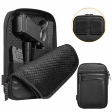 Concealed Carry Gun Pouch Pistol Holster Fanny Pack Waist Pocket Belt Loop Black