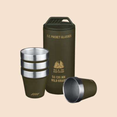 [Cargo Container] Pocket Gläser Camping Soju Cup 4P Set / Farbe Khaki
