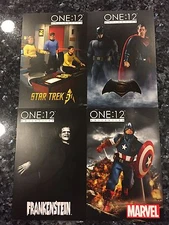 MEZCO TOYZ ONE:12 COLLECTIVE PROMOTIONAL CARDS 4 PIECE SET FRANKENSTEIN BATMAN
