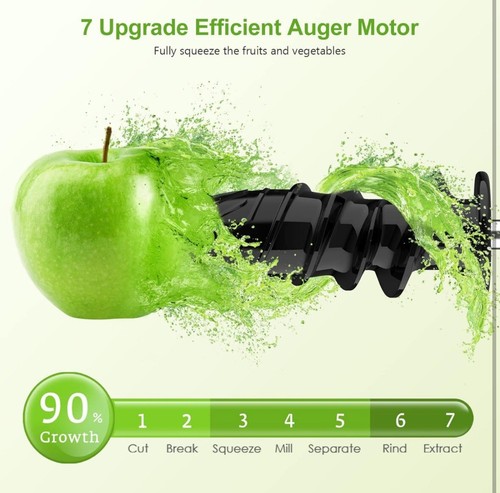 Portable Hand Juicer Machine with Reverse Function, Cold press, Silver - Picture 2 of 7
