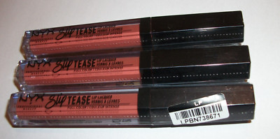 (3) NYX Slip Tease Lip Lacquer Full Color NEW STLL19 Sandalwood) .10 oz. SEALED