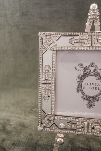 Cornice portafoto Olivia Riegel cristallo "Deco Mirror" 3,5x3,5 su cavalletto nuova con scatola - Foto 2 di 6
