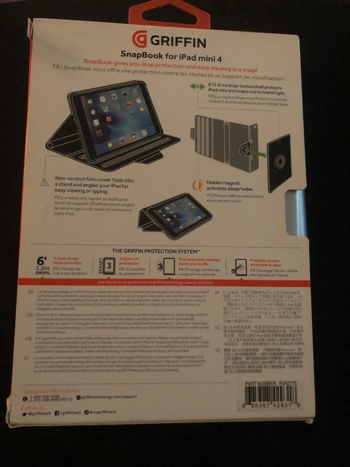 Funda Tablet Griffin iPad Mini 4 Snapbook Plateada/Gris Nueva y Sellada Foto 2 de 3
