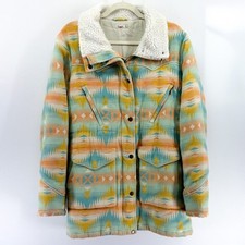 Faherty Bluegrass Faux Shearling Lined Jacket Coat In Golden Field Southwestern