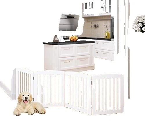 Puerta retráctil Blanco De Madera Puertas De Seguridad para Bebés