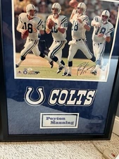 Peyton Manning Signed And Framed Colts picture With COA Certification.