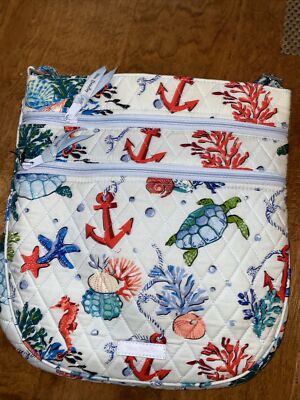 Vera Bradley Ocean Adventure Sling Bag - Blue and Red NEW NWT Vera Bradley Crossbody Lunch Bag Stay Cooler Blue  main image 4