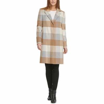 dkny plaid coat