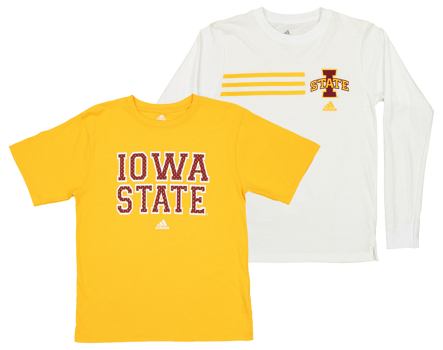 комплект футболок adidas Iowa State Cyclones NCAA Youth для мальчиков из 2 предметов, Белый/золотой