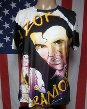 RAZOR RAMON lrg T shirt all-over print 1990s Scott Hall pro-wrestling WWF tee